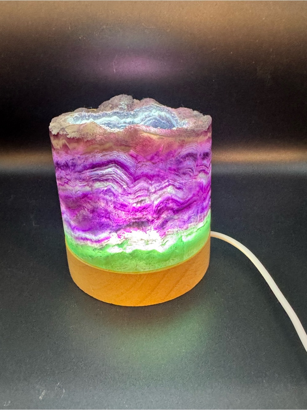 Flourite Lamp with Light Base - Picture 3 of 7